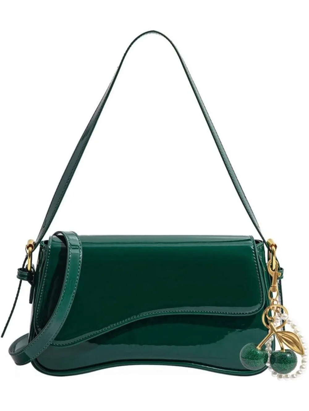 Chic Hobo Bag for Women | Retro Crossbody Shoulder Bag with Cherry Pendant & Y2K